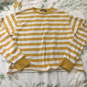 Brandy Melville Yellow Striped Acacia Top